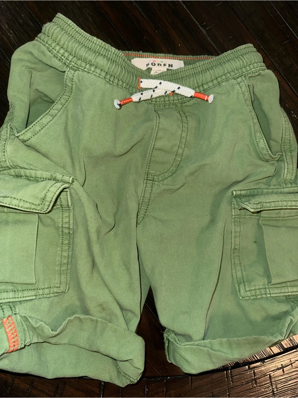 Mini Boden Green Cargo Shorts with Drawstring 100% cotton - 5Y - Picture 1 of 3